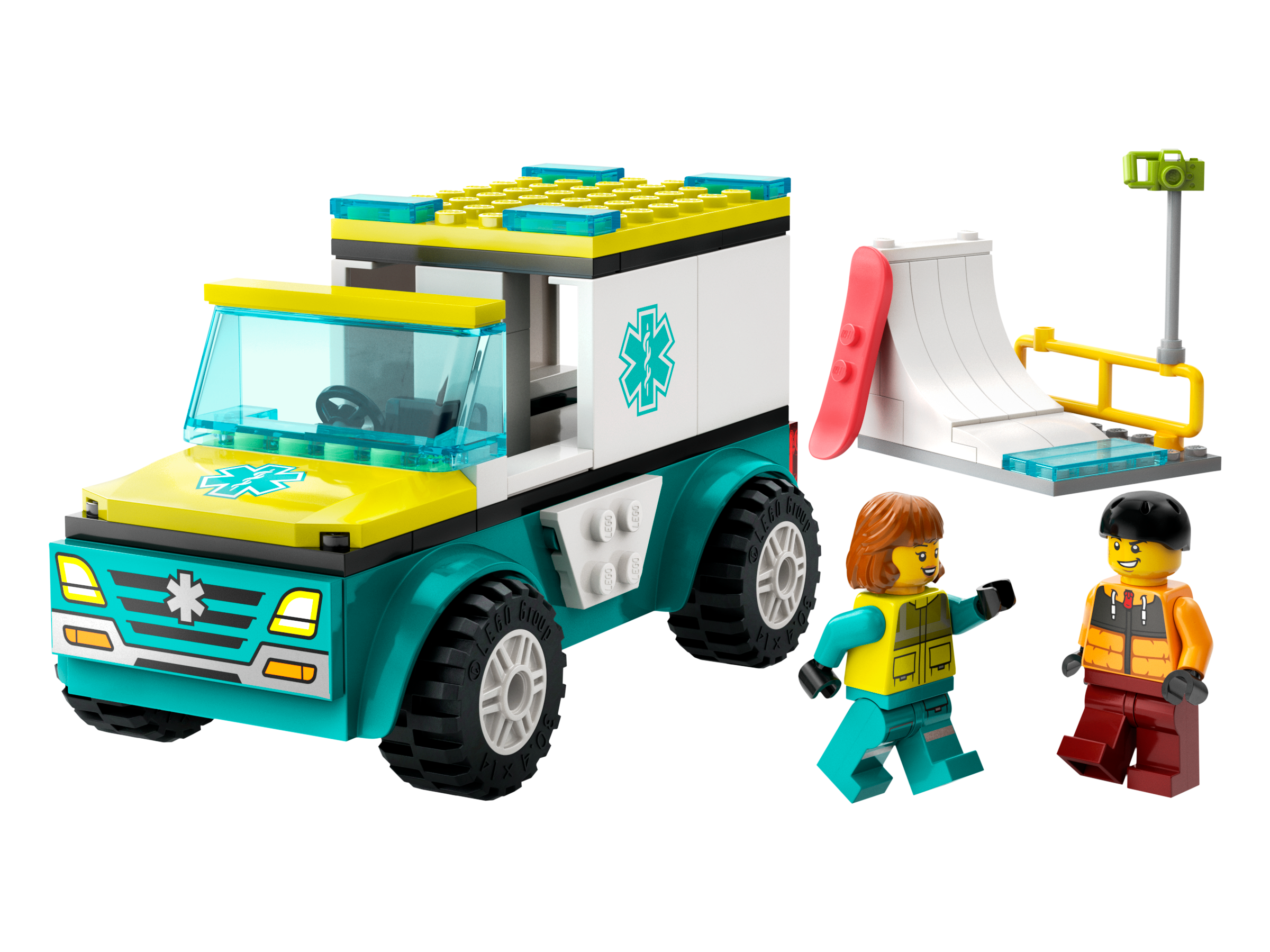 Emergency Ambulance and Snowboarder
