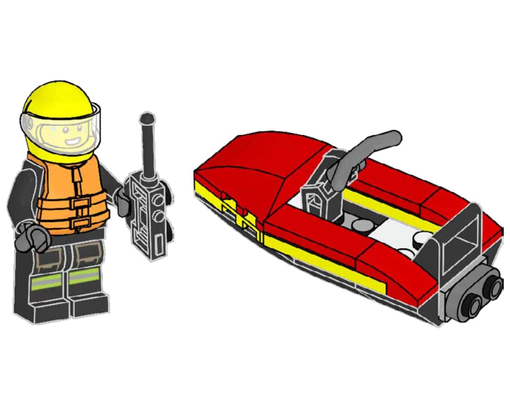Firefighter with Water Scooter
