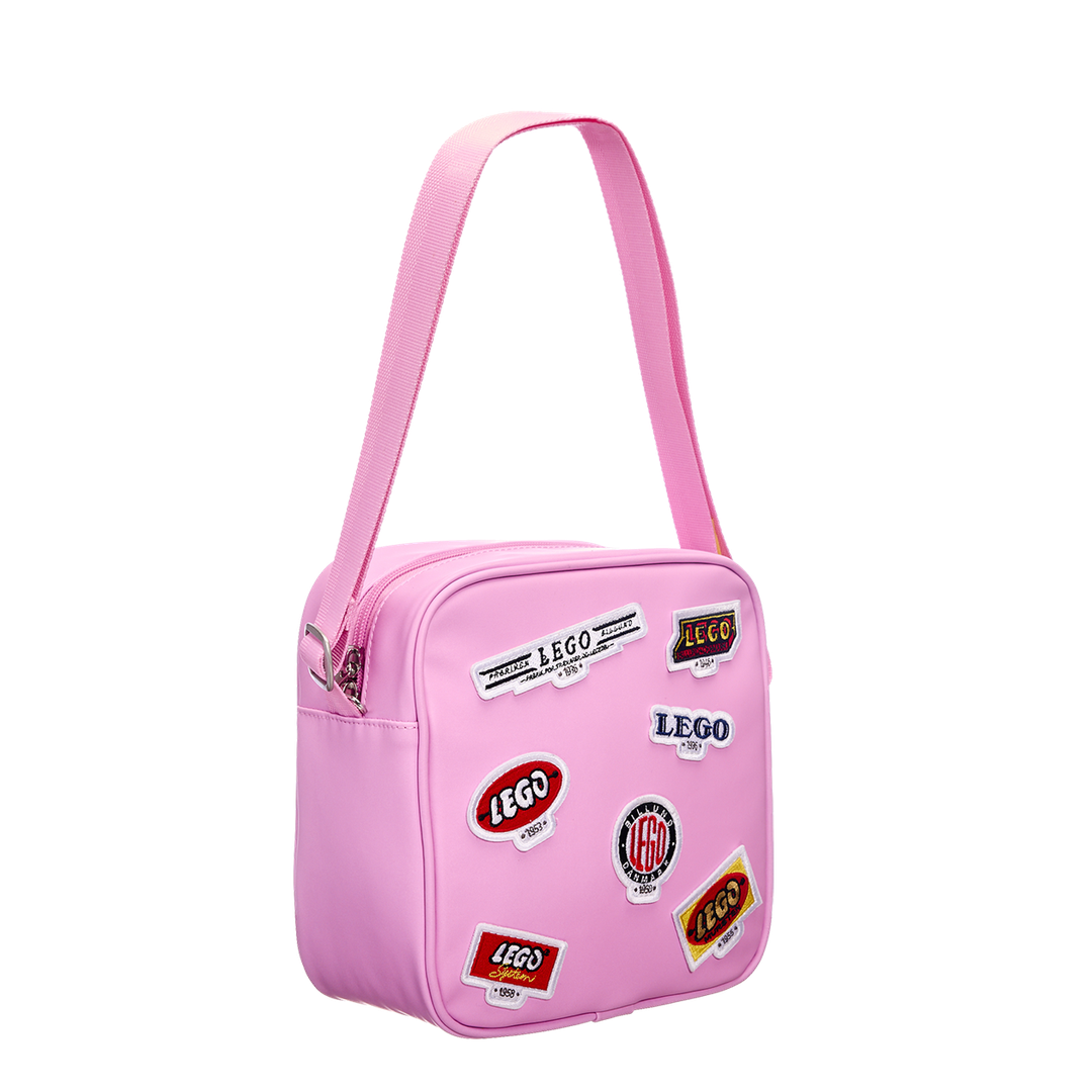 Crossbody Handbag - Retro Logos (Bright Pink)