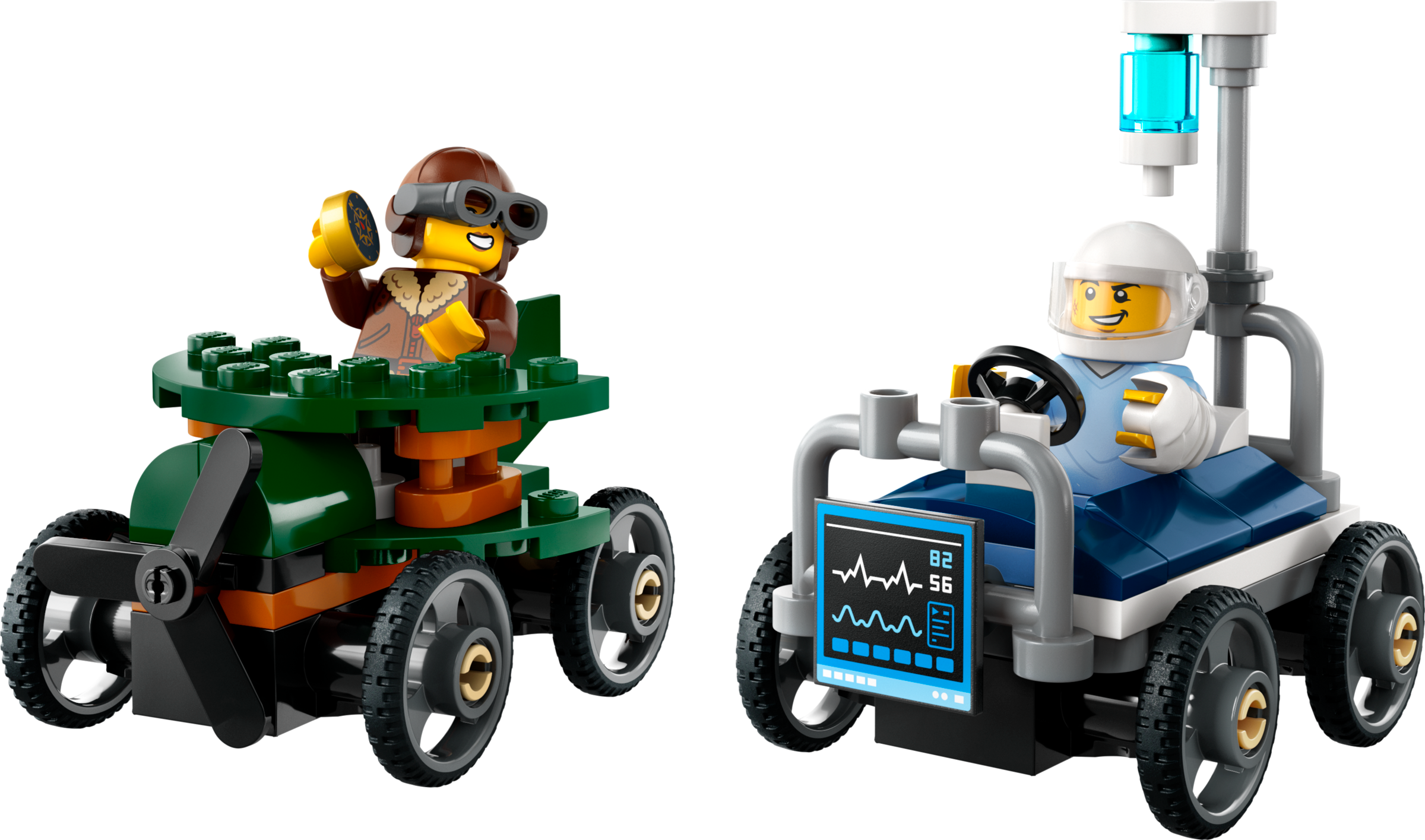 Airplane vs. Hospital Bed Race Car Pack